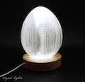 Selenite Egg Lamp With White USB Stand