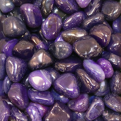 Tumbles by Weight: Purple Dyed Agate tumble 20-30mm