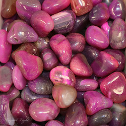 Tumbles by Weight: Pink Dyed Agate Tumble 20-30mm
