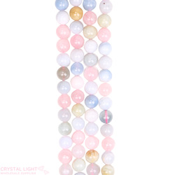 8mm Bead: Morganite and Aquamarine Beads 8mm