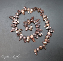 Shell and Pearl Beads: Bronze Keshi Pearl Beads