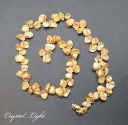 Shell and Pearl Beads: Gold Keshi Pearl Beads