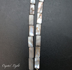 Shell and Pearl Beads: Iridescent Shell Rectangle Beads
