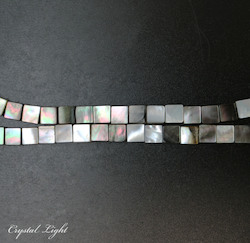 Shell and Pearl Beads: Iridescent Shell Square Beads