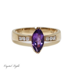 Gold Rings: Amethyst and Diamond Gold Ring