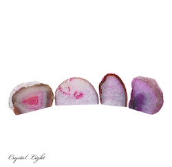 Candle Holders: Pink Agate Geode Candle Holder