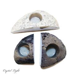 Candle Holders: Purple Agate Geode Candle Holder