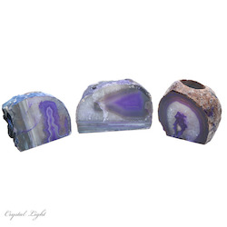 Candle Holders: Purple Agate Geode Candle Holder
