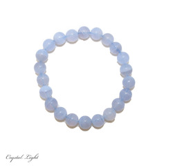 8-9mm Round Bead Bracelets: Blue Lace 8mm Bracelet