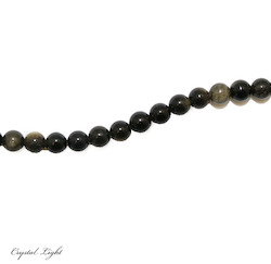 4,6 & 7mm Bead: Goldsheen Obsidian 6mm Beads