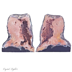 Amethyst Geodes: Pink Amethyst Geode Pair