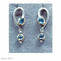 Sterling Silver Earrings: Blue Topaz Gold-S/S Stud Earrings