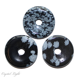 Donut Pendants: Snowflake Obsidian Donut Pendant