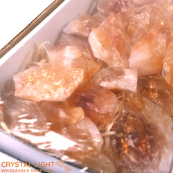 Natural Points: Citrine Rough Points Box Lot