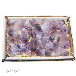 Natural Points: Amethyst Rough Points Box Lot
