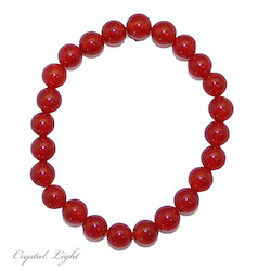 8-9mm Round Bead Bracelets: Red Agate 8mm Bracelet