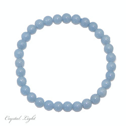 6mm Round Bead Bracelets: Angelite Bracelet 6mm