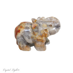 Animals: Crazy Lace Agate Elephant Small