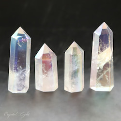 Polished Points By Quantity: Rainbow Aura Polished Point