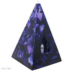 Crystal Candles: Pyramid Candle Azurite Large