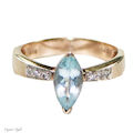 Aquamarine & Diamond Marquise Ring
