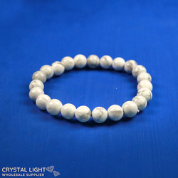 8mm Round Bead Bracelets: Howlite  Bracelet 8mm