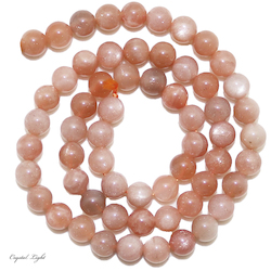 4,6 & 7mm Bead: Peach Moonstone 6mm Beads