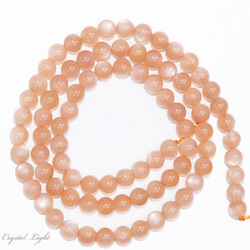4,6 & 7mm Bead: Peach Moonstone 4mm Round Beads