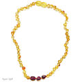 Cognac Amber with Amethyst Teething Necklace