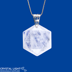 Hexagon Pendants: Clear Quartz Hexagon Pendant