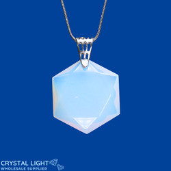 Hexagon Pendants: Opalite Hexagon Pendant