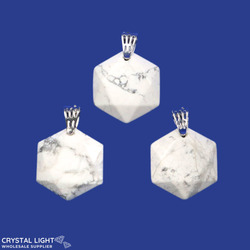 Hexagon Pendants: Howlite Hexagon Pendant