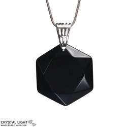 Hexagon Pendants: Black Obsidian Hexagon Pendant