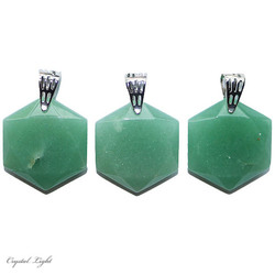 Hexagon Pendants: Green Aventurine Hexagon Pendant