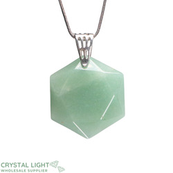 Hexagon Pendants: Green Aventurine Hexagon Pendant
