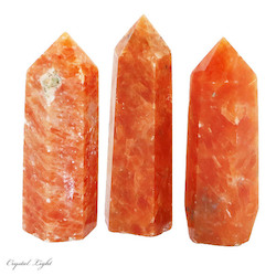 Polished Points By Quantity: Orange Orchid Calcite Polished Point