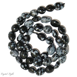 Tumble Beads: Snowflake Obsidian Tumble Beads
