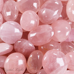 Tumbles by Weight: Rose Quartz Palm Stones /500g