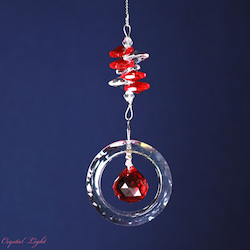 Suncatchers: Round Disk with Drop- Red