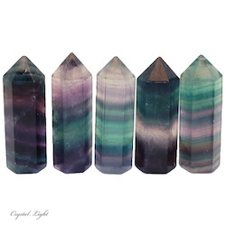 Polished Points By Quantity: Rainbow Fluorite Point - Small