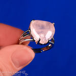 Rose Quartz Heart Adjustable Ring