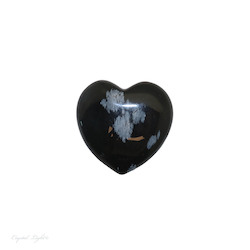 Hearts: Snowflake Obsidian Flat Heart