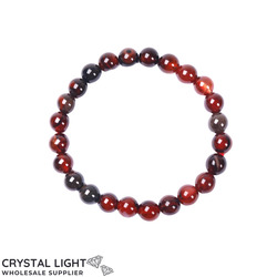 8mm Round Bead Bracelets: Orange and Black Agate Bracelet 8mm