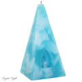 Pyramid Candle Aquamarine Med