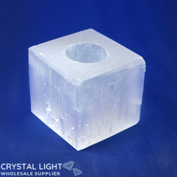 Selenite: Selenite Square Candle Holder