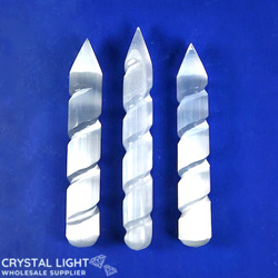 Wands: Selenite Spiral Wand