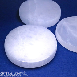Selenite: Selenite Round Plate /8cm