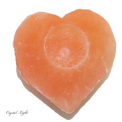 Selenite: Orange Selenite Heart Candle Holder