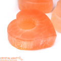 Orange Selenite Heart Candle Holder