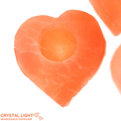 Selenite: Orange Selenite Heart Candle Holder